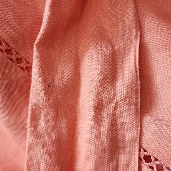 Jones New York Peach Linen Belted Wrap Dress, Size 8 - Picture 16 of 17